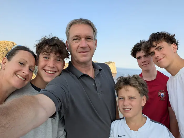 Humphrey with his wife and four sons